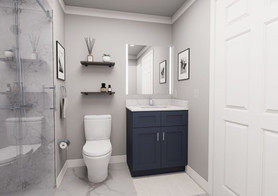 30-in x 21-in x 35-in Ready To Assemble Shaker Double Door Double Drawer Front Vanity Sink Base Cabinet, Navy Blue, VS30-RTA-FR01-NB