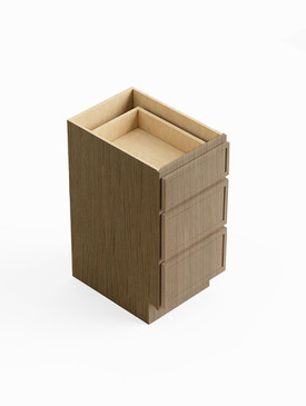 15-in x 21-in x 35-in Ready to Assemble Slim Shaker Vanity Three Drawer Base Cabinet, Tan Wood, 3VDB15-RTA-FR02-TW