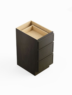 15-in x 21-in x 35-in Ready to Assemble Slim Shaker Vanity Three Drawer Base Cabinet, Smokey Grey, 3VDB15-RTA-FR02-SG