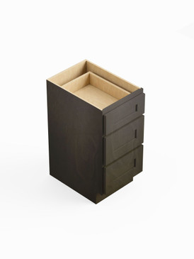 15-in x 21-in x 35-in Ready To Assemble Shaker Vanity Three Drawer Base Cabinet, Smokey Grey, 3VDB15-RTA-FR01-SG