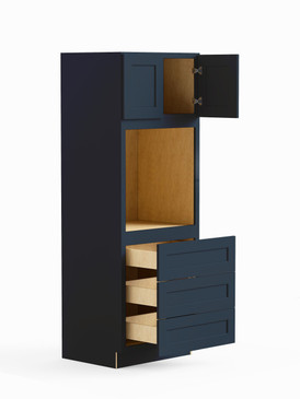 30-in x 24-in x 84-in Ready To Assemble Shaker Tall Oven Cabinet, Navy Blue