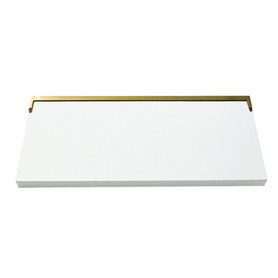 Preston flip-up fold-down ADA compliant padded shower seat in white and champagne bronze, 34 in. W x 15 in. D, by Transolid, PPS1534UP-01CB