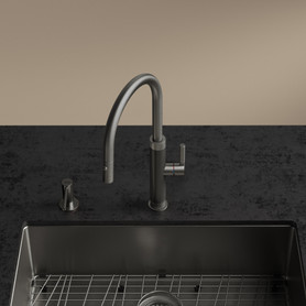 Mythos Masterpiece 18.3-Inch Single Handle Pull-Down Kitchen Faucet in Anthracite