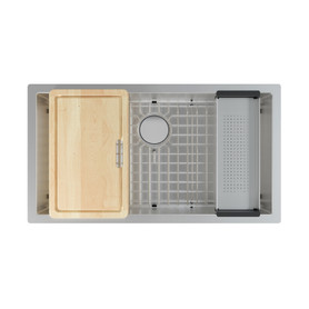 Professional 2.0 Workcenter 35.5-In. X 19.5-In. 16 Gauge Stainless Steel Undermount Single Bowl Kitchen Sink