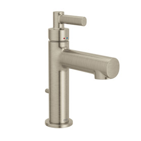 Aluma Brushed nickel one-handle low arc bathroom faucet