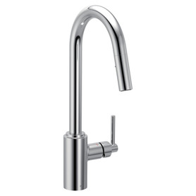 Aluma Chrome one-handle high arc pulldown kitchen faucet