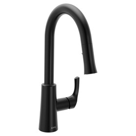 Ash Matte black one-handle high arc pulldown kitchen faucet