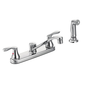 Cornerstone Chrome Two-Handle Low Arc Kitchen Faucet