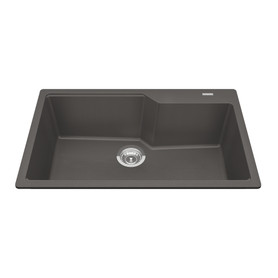 Granite Series 30.7-In Lr X 19.69-In Fb Drop In Single Bowl Granite Kitchen Sink in Slate Grey