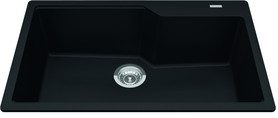 Granite Series 30.7-In Lr X 19.69-In Fb X 9.06-In Dp Drop In Single Bowl Granite Kitchen Sink in Matte Black