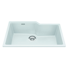 Granite Series 30.69-In Lr X 19.69-In Fb Undermount Single Bowl Granite Kitchen Sink in Polar White