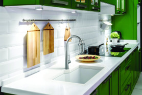 Granite Series 30.69-In Lr X 19.69-In Fb Undermount Single Bowl Granite Kitchen Sink in Polar White