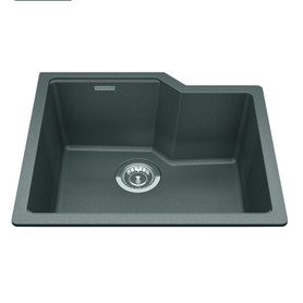 Granite Series 22.06-In Lr X 19.69-In Fb Undermount Single Bowl Granite Kitchen Sink in Stone Grey