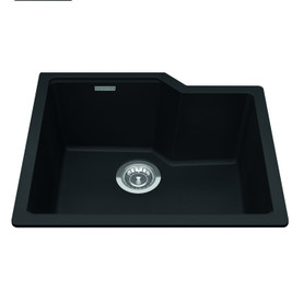 Granite Series 22.06-In Lr X 19.69-In Fb Undermount Single Bowl Granite Kitchen Sink in Matte Black