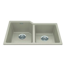 Granite Series 30.69-In Lr X 19.69-In Fb Undermount Double Bowl Granite Kitchen Sink in Champagne