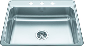 Creemore 25-In Lr X 22-In Fb X 6-In Dp Drop In Single Bowl 3-Hole Stainless Steel Sink in Commercial Satin Finish