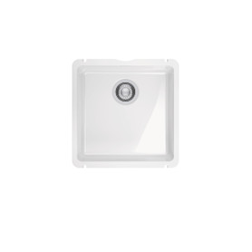 Franke Kubusx 17.5‑In. Fireclay Ceramic Undermount Single Bowl Kitchen Sink In Glossy White