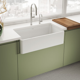Franke Ceranova 36‑In. Fireclay Ceramic Farmhouse Apron Front Single Bowl Kitchen Sink In Glossy White