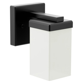 90 Degree Matte black one globe bath light