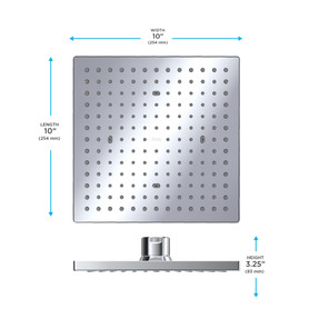 Toto(R) G Series(R) 1.75 Gpm Single Spray 10 Inch Square Showerhead With Comfort Wave(R), Polished Chrome