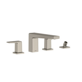 Toto(R) Gb Two-Handle Deck-Mount Roman Tub Filler Trim With Handshower, Brushed Nickel