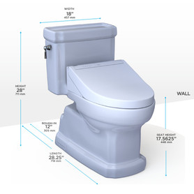 Toto(R) Washlet(R)+ Eco Guinevere(R) Elongated 1.28 Gpf Universal Height Toilet With S2 Bidet Seat, Cotton White