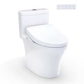 Toto(R) Washlet(R)+ Aquia(R) Iv One-Piece Elongated Dual Flush 1.28 And 0.9 Gpf Toilet And Washlet S5 Bidet Seat, Cotton White