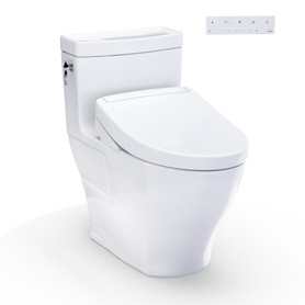 Toto(R) Washlet+(R) Aimes One-Piece Elongated 1.28 Gpf Toilet And Washlet S5 Bidet Seat, Cotton White