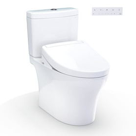 Toto(R) Washlet(R)+ Aquia(R) Iv Two-Piece Elongated Universal Height Dual Flush 1.28 And 0.9 Gpf Toilet And Washlet S5 Bidet Seat, Cotton White