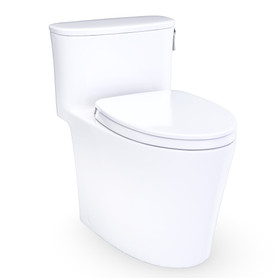 Toto(R) Aurora(Tm) 1G(R) One-Piece Elongated 1.0 Gpf Washlet(R)+ And Auto Flush Ready Universal Height Toilet With Right-Hand Trip Lever, Cefiontect(R) And Ss124 Softclose(R) Seat, Cotton White