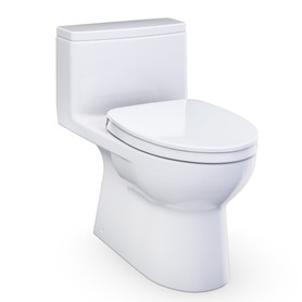 Toto(R) Redington(Tm) One-Piece Elongated 1.28 Gpf Washlet(R)+ And Auto Flush Ready Universal Height Toilet With Right-Hand Trip Lever, Cefiontect(R) And Ss124 Softclose(R) Seat, Cotton White
