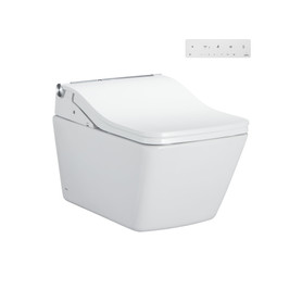 Toto(R) Washlet(R)+ Sp Wall-Hung Square-Shape Toilet With Sw Bidet Seat And Duofit(R) In-Wall 1.28 And 0.9 Gpf Dual-Flush Tank System, Matte Silver - Cwt4494549Cmfga#Ms