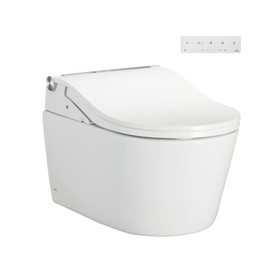 Toto(R) Washlet(R)+ Rp Wall-Hung D-Shape Toilet With Rw Bidet Seat And Duofit(R) In-Wall 1.28 And 0.9 Gpf Auto Dual-Flush Tank System, Matte Black