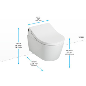 Toto(R) Washlet(R)+ Rp Wall-Hung D-Shape Toilet With Rx Bidet Seat And Duofit(R) In-Wall 1.28 And 0.9 Gpf Dual-Flush Tank System, Matte Silver
