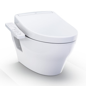 Toto(R) Washlet(R)+ Ep Wall-Hung Elongated Toilet And Washlet S2 Bidet Seat And Duofit(R) In-Wall 0.9 And 1.28 Gpf Dual-Flush Tank System, Matte Silver