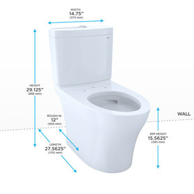Toto Aquia Iv Two-Piece Elongated Dual Flush 1.28 And 0.9 Gpf Skirted Toilet With Cefiontect, Cotton White