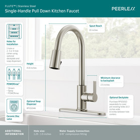 Peerless Flute(TM): Single Handle Pulldown Kitchen Faucet