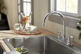 Peerless Elmhurst(R): Two-Handle Kitchen Faucet with Twist Aerator