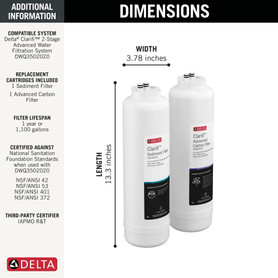 Delta Clarifi(TM): Sediment & Advanced Carbon Filter Replacement Pack