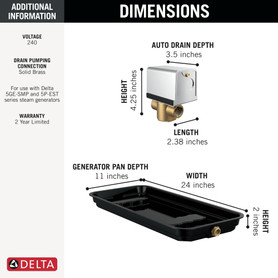 Delta Universal Showering Components: Generator Pan and Auto Drain - 240v