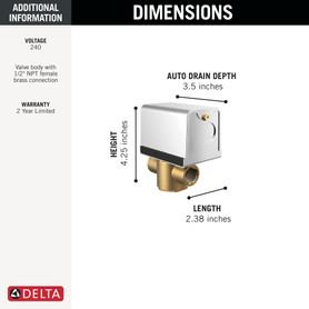 Delta Universal Showering Components: Auto Drain - 240v