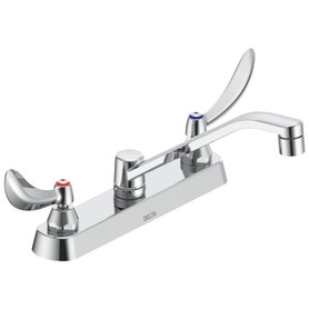 Commercial 26T3: Two Handle 8 In Cast Deck-Mount Faucet