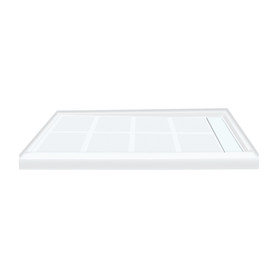 Transolid Linear 48" x 32" Single Threshold Right Hand Concealed End Drain Shower Base In White