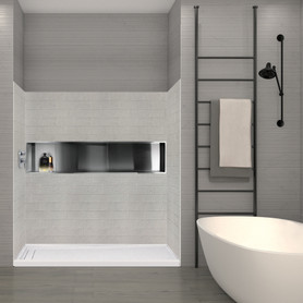36-In X 60-In X 72-In 3-Piece Shower Wall Kit, In Grey Beach