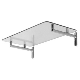 20in Tempered Glass Hotel Shelf in Polished Chrome