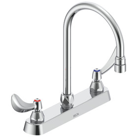 Commercial 26T3: Two Handle 8 In Cast Deck-Mount Faucet