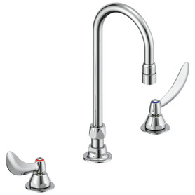 Commercial 23T1: Two Handle Widespread Bathroom Faucet with Gooseneck Spout - Less Pop-Up