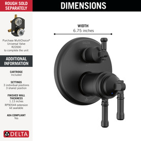 Delta Broderick(R): 17T Series Integrated Diverter Trim 6-Setting