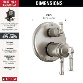 Delta Broderick(R): 17T Series Integrated Diverter Trim 6-Setting