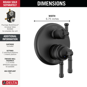 Delta Broderick(R): 17 Series Integrated Diverter Trim 3-Setting